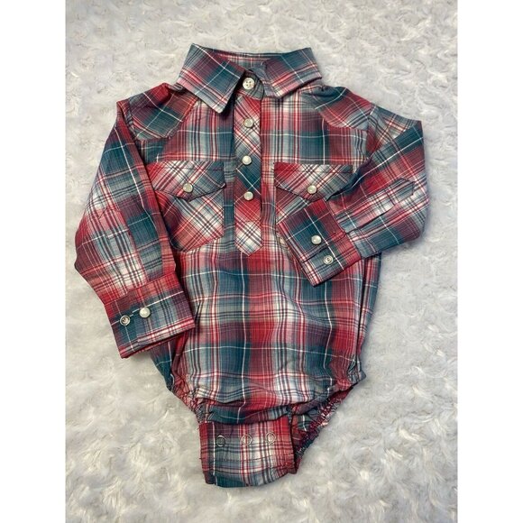 Western Cowgirl Shirt & One Piece Size 3-6 Months BOTH Pieces Bling Pearl Snaps - Picture 11 of 15